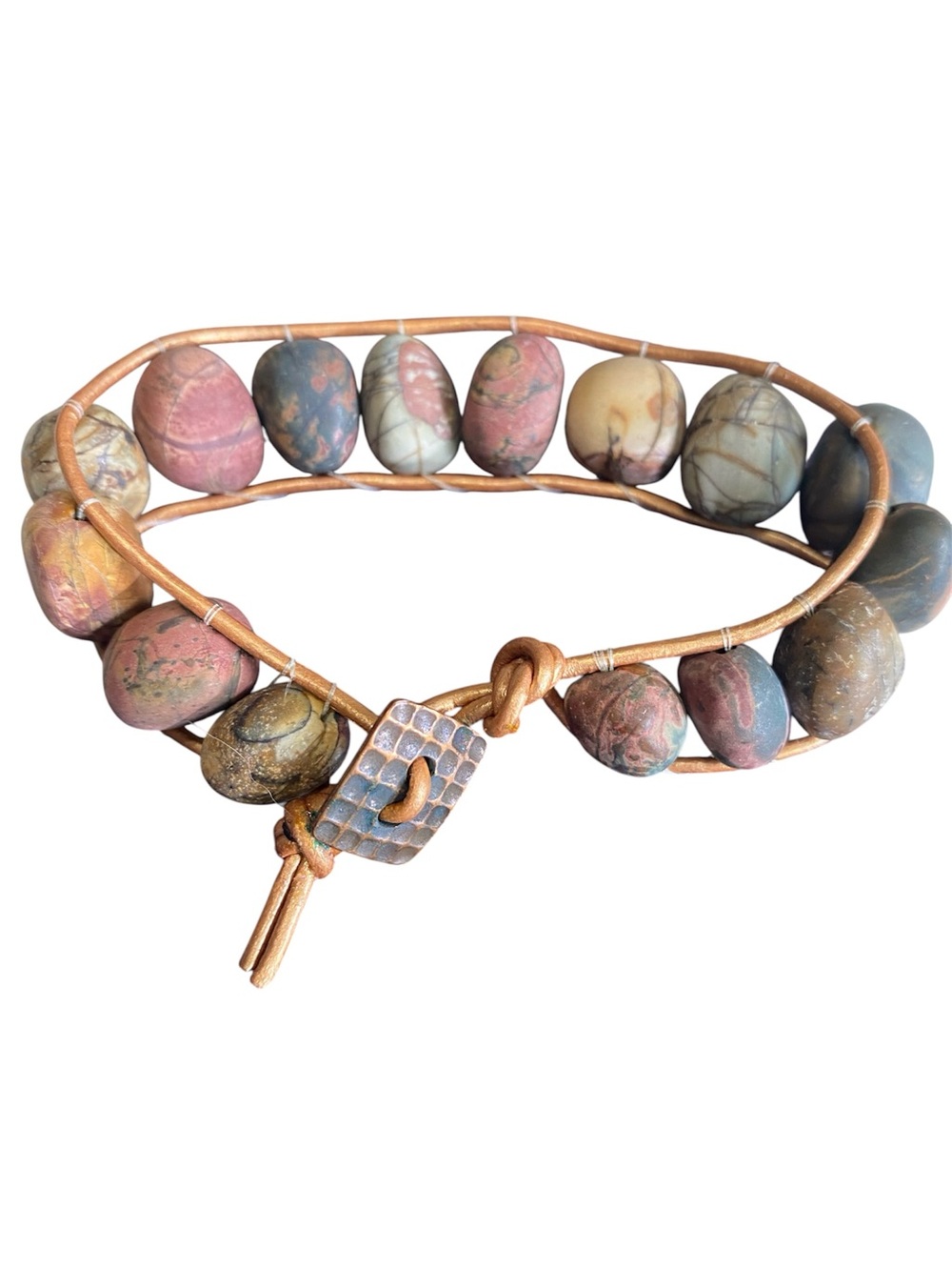 Natural Stone Bead Wrap Bracelet in Multicolor